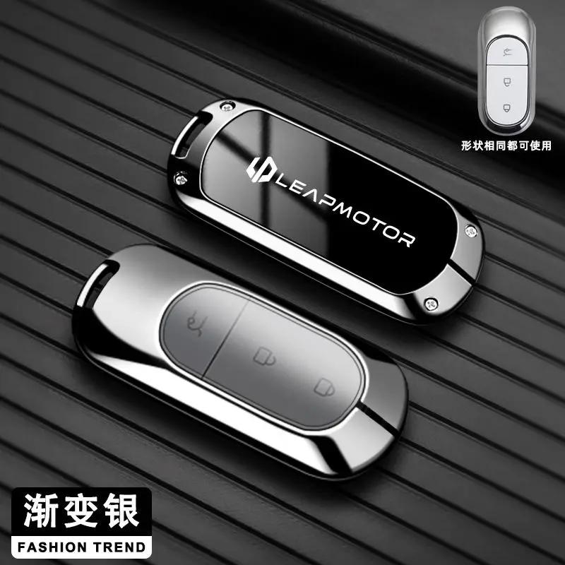 

Car Key Case Bag For Leapmotor C10 T03 C11 C01 2024 2025 Keychain Protective Cover Smart Remote Key Protection Shell