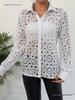 Spring 2026 Lace V-Neck Long Sleeve Women's Blouse