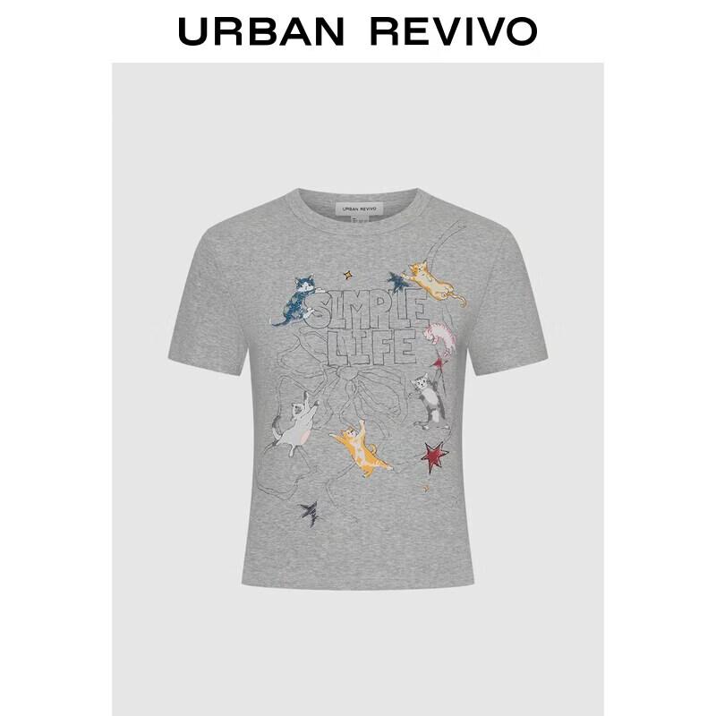 UR2026 Women s Urban Hand-Painted Pet Print Slim-Fit T-Shirt XL