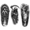 3pcs Temporary Tattoo Realistic Temporary Tattoos Skull With  Reaper With Scythe Grim Reaper For Thighs Men Women