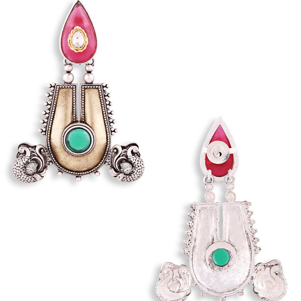 Two Tone Earrings,Dual Tone Jewelry, Handmade Earring, Women Fashion Earrings