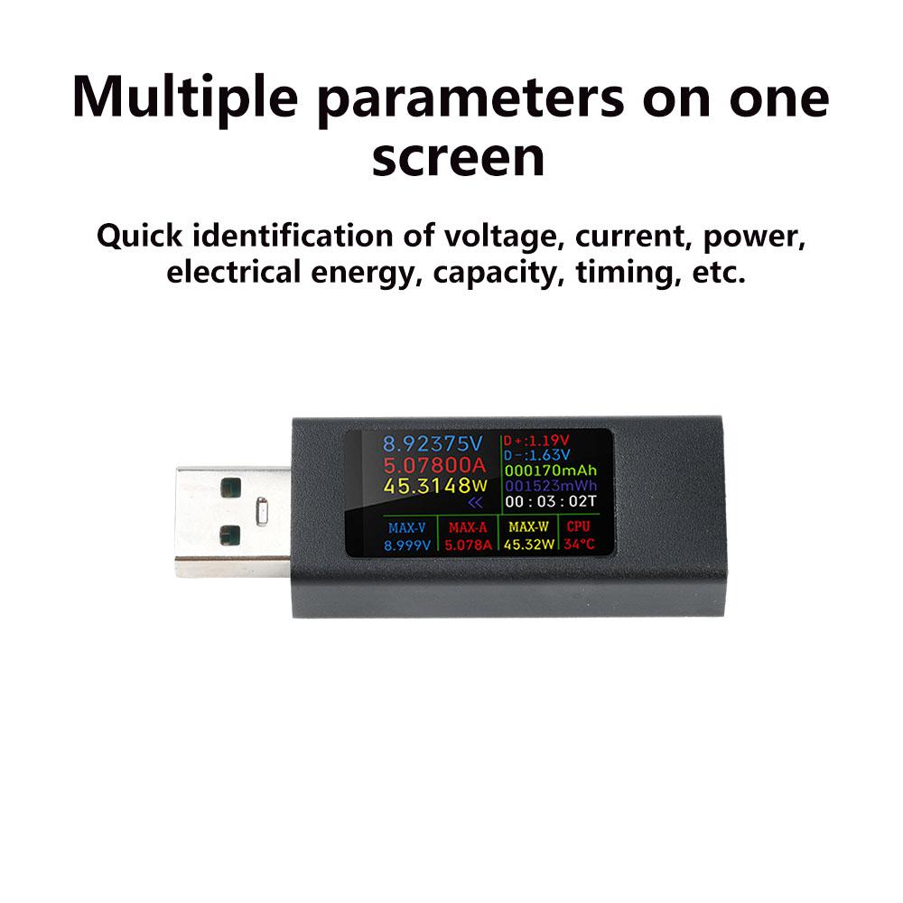 KWS-MX23 USB-Tester High Definition 1,06 Zoll IPS-Display Spannung Strom Leistungsmesser Voltmeter Amperemeter DC 4-30V 0-8A