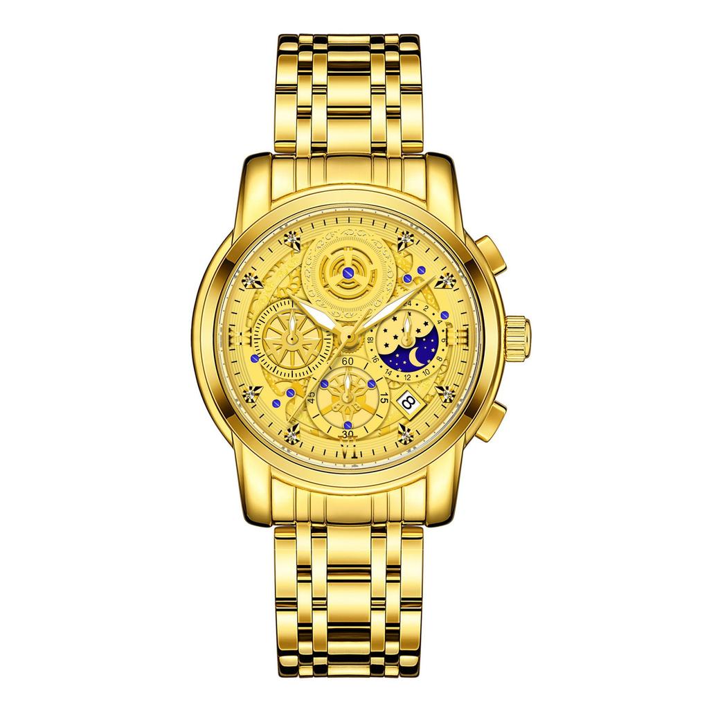 WWOOR Skeleton Watch Trendy Business Men's Watches Waterproof Fashion Quartz Men's Watches