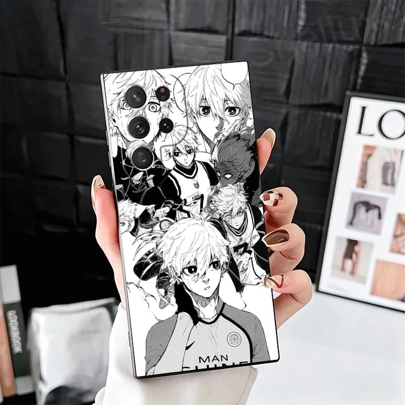 Blue L-Locks Nagi Seishiro Soft Phone Case for Samsung Galaxy S26 S25 Edge S24 Ultra S23 Plus S22 S21 FE S20 Black Cover Back Sh
