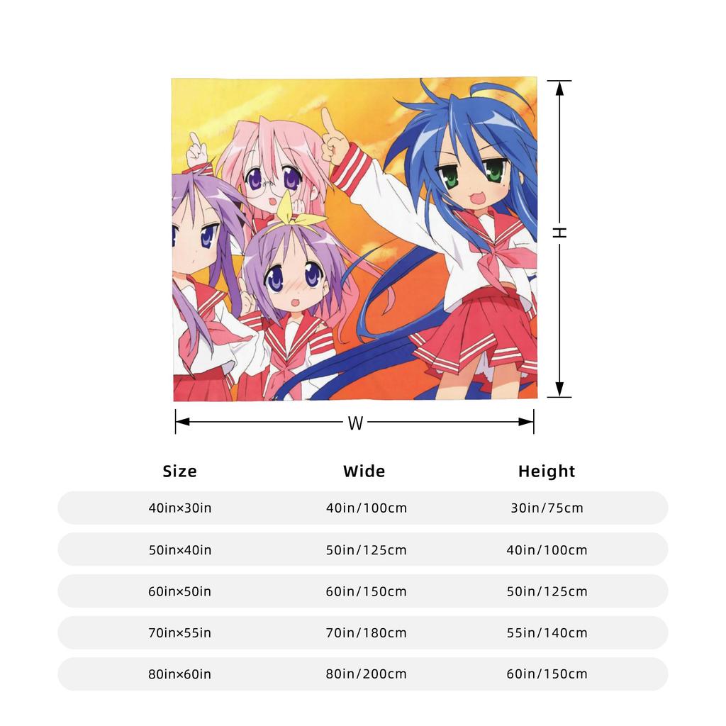 Anime Lucky Star Blanket Fuzzy Funny Warm Throw Blankets for Home Decoration