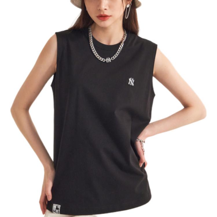 MLB New York Yankees Classic Letter Print Sports Sleeveless T-Shirt Unisex Tops Black 3ATK01023-50BKS