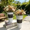 Farmhouse Decorative Flower Bucket Galvanized Metal Vases for Flowers Rustics French Tin Planter Bucket for Centerpieces