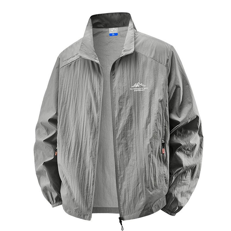 

Ice Silk Sunscreen Clothes Men s Summer Outdoor Skin Clothes UV Stand-up Collar Thin Fishing Sunscreen Jacket M