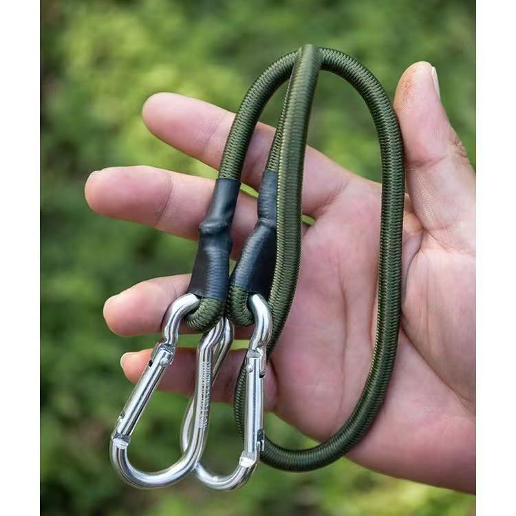 Elastic 8mm Camping Bungee Cord with Hook: Ideal for Tents, Luggage, and Clotheslines