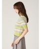 Lily Brown Random Border Knit LWNT251110 Green Women's