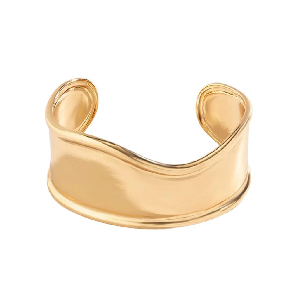 Adjustable Wide Face Irregular Wristband Wide Opening Bracelet Modern Bracelet Metal Bangle for Fashion Forward Ladies