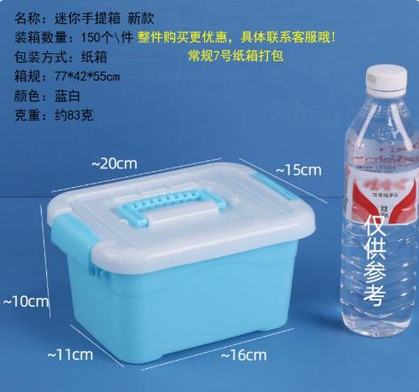Suitcase Storage Box - Blue and Plastic with Lid for Home, Closet, Travel