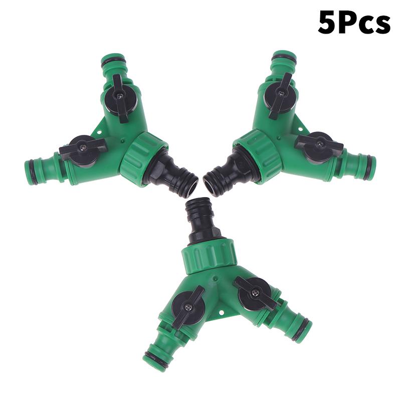 Plastic Hose Splitter Valve, Y-Shape 2-Way Garden Pipe Connector Adapter