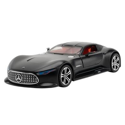 1:Maßstab 1:24 Mercedes-Benz AMG Vision Gran Turismo Diecast Legierung Rückziehmotor Rennwagenmodell, Mattschwarz