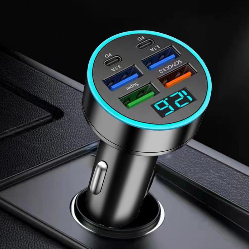 Charging Port for Car 66W USB Charger with Multi-Port Digital Display Phone Fast Charger Charging Ports Car Phone Charger
