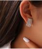 Summer Titanium Steel Striped Square Stud Earrings - European & American Fashion