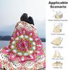 1pc Mandala Pattern Outdoor Flannel Blanket Soft Warm All-Season Throw for Sofa Bed Car Camping Office, Cozy Gift Idea1290S