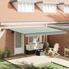 Retractable Awning Green and White 450 X 350 Cm