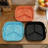 Microwave Safe Silicone Tray 2PCS Air Fryer Baking Pan with Handles, Square And Rectangular Multi Purpose Dish Oven Set, Nonstick Liner for