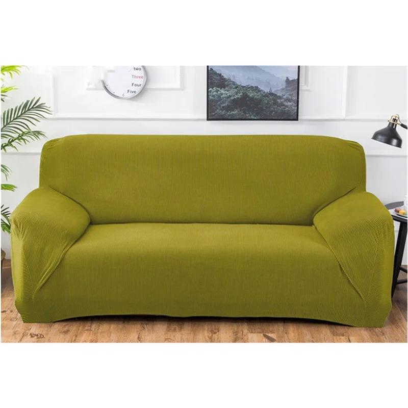 Autumn Winter Thickened Polar Fleece Elastic Sofa Cover All-inclusive Plaid Dust Slipcover Solid Color Full Cover Sofa Cover