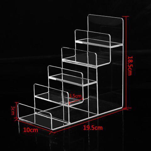 1-9 Tier Clear/Black Acrylic Riser Display Stand for Wallet,Makeup Organizer, Sunglasses,Women Handbag Rack Collection Holder