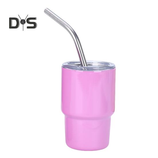 1/6Pcs Stainless Steel Tumbler Shot Glass with Straw Lid 90/150ml Mini Multi-Purpose Cup for Cocktails Coffee Whiskey Portable Beverage Container for