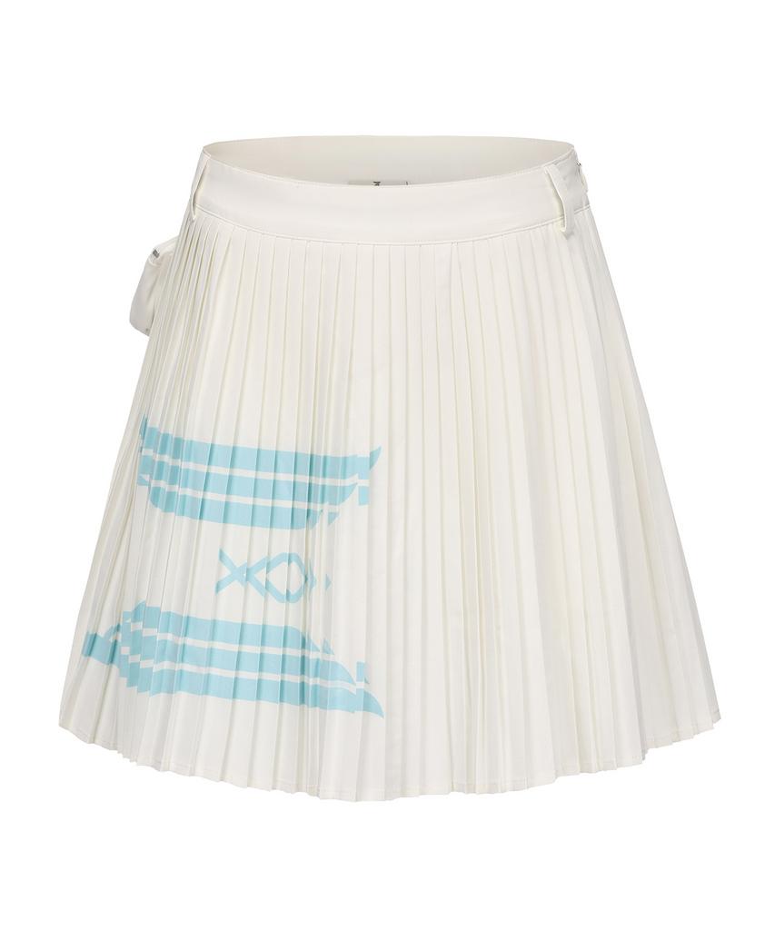 I Parka Folding Deco White Pleated Skirt