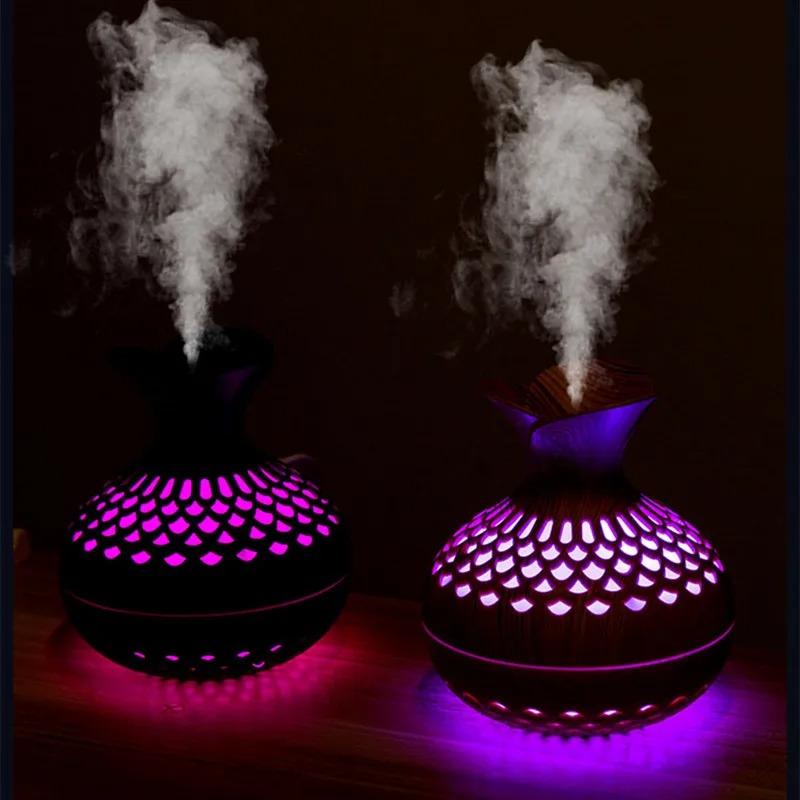 Wood Grain Humidifier 300ml, USB Aroma Diffuser, Atomizer, Household Humidifier, Moisturizing Instrument