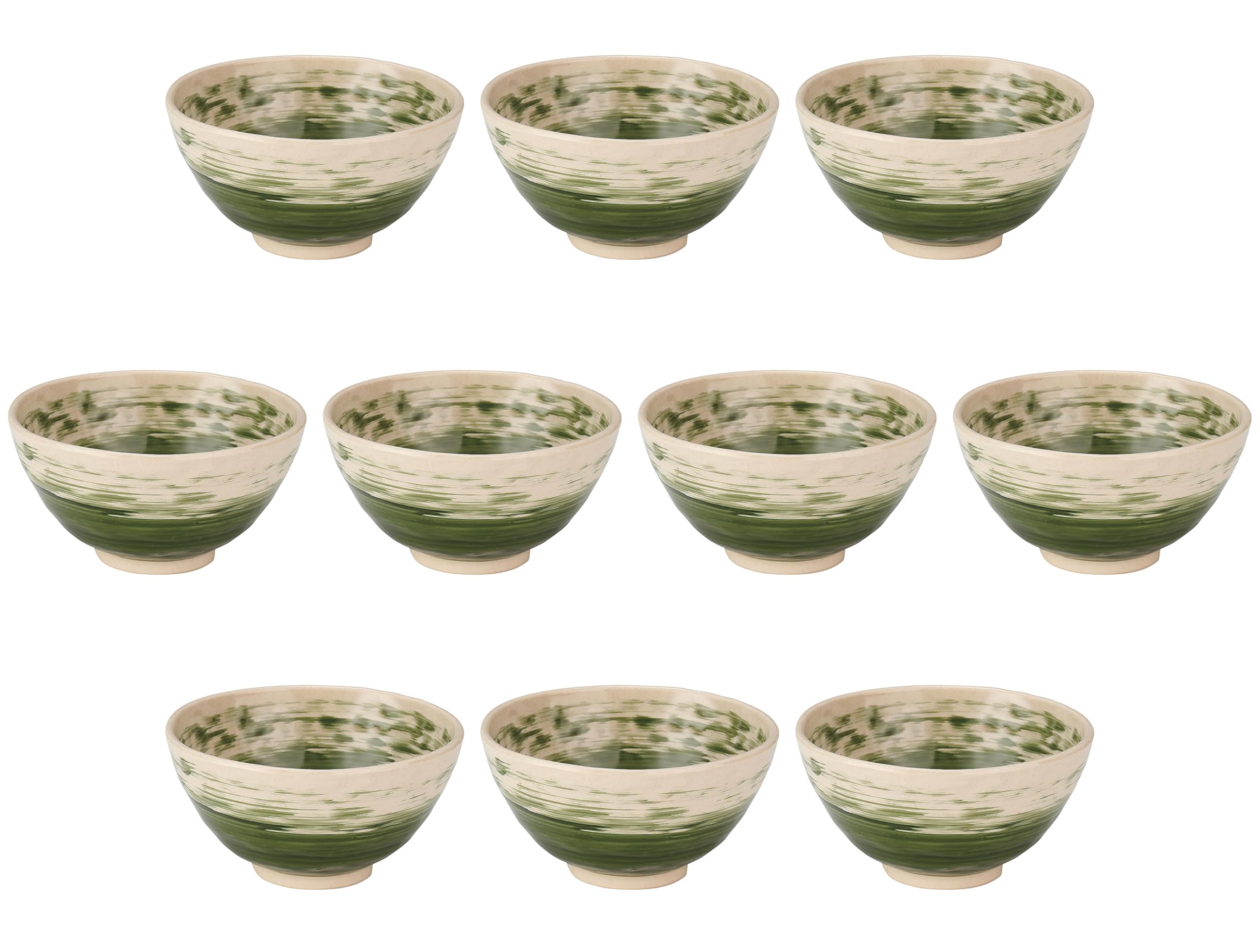 

Set of 10 118 Oribe Brushed Rice Bowls x cm Resin Rice Bowls by Setomonohonpo [11.8 6.2 (320cc)]