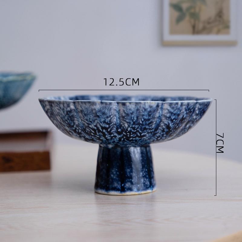 

Элегантная керамическая фруктовая тарелка с высокими ножками для кухонного бара и закусок, домашний поднос для фруктов, поднос для напитков в гостиной