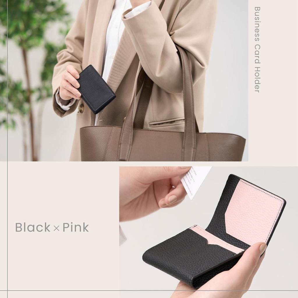 business card holder that makes your heart flutter every time you open genuine leather business card large capacity for 30 magnetic with Japanese