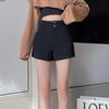 Women's 2025 High-Waisted Black A-Line Wide-Leg Summer Hot Pants