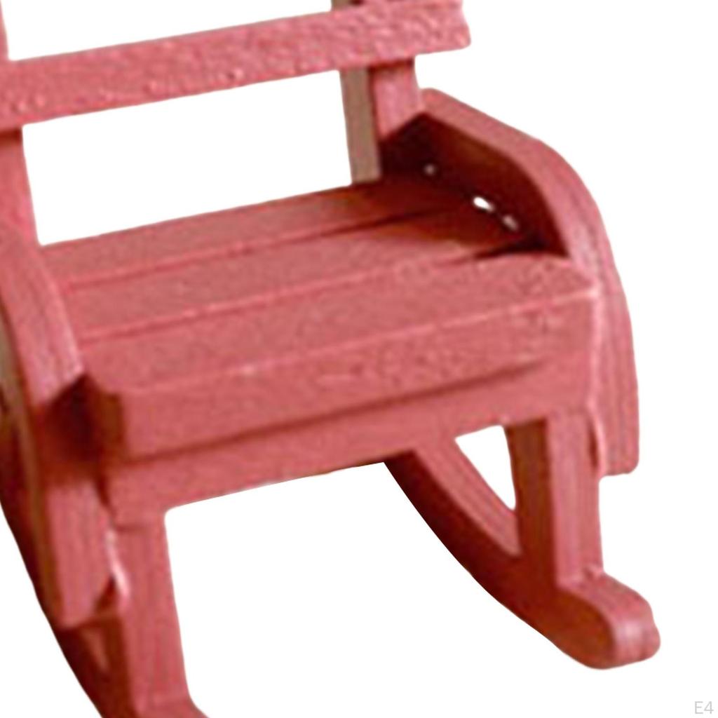 Dollhouse Furniture Mini Rocking Chair Handpainted Vintage Wooden Chairs for Micro