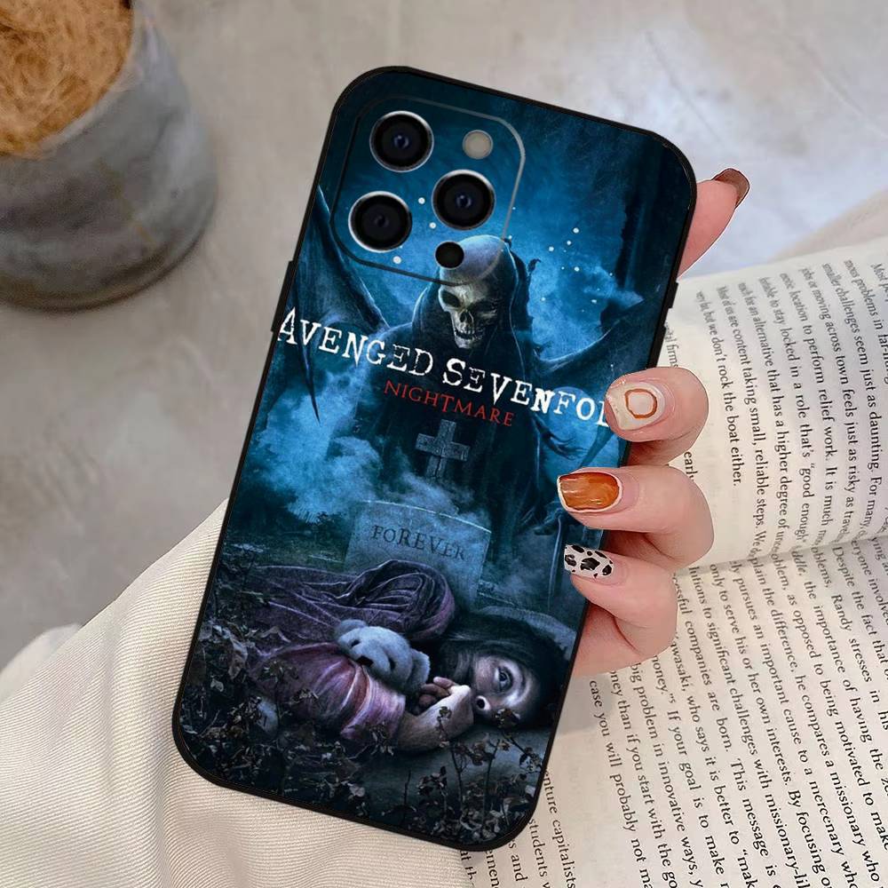 

A-Avenged S-Sevenfold Band Phone Case For iPhone 17,16,15,14,13,12,11 Plus,Pro Max,XS,Soft Silicone Black Cover iPhone12Pro