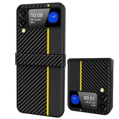 2022 New Carbon Fiber Kevlar Case For Samsung Galaxy Z Flip 4 3 5g Cover Anti -Knock Luxury Cases For Galaxy Z Flip3 Flip4