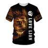 Men's Gender-Neutral T-Shirt 3D Printed Lion Round Neck Casual Short Sleeve Top Street Wea Men's T-Shirt Oversized T-Shirt