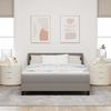 Box Spring Bed with Headboard Taupe 140 X 200 Cm Fabric