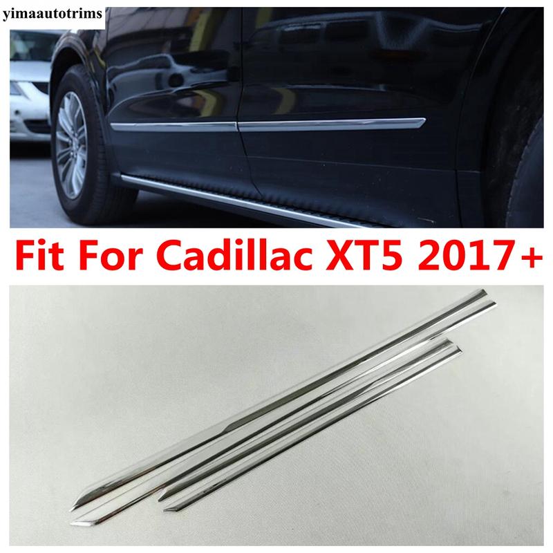 

Car Side Door Body Strip Line Garnish Panel Molding Bezel Protection Cover Trim ABS Accessories Fit For Cadillac XT5 2017 - 2024