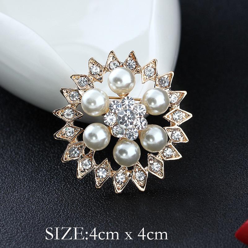 Mode Kristall Strass Persönlichkeit Vielseitig Perlenkranz Kleine Brosche Anstecknadel Damen Seidenschal Schnalle