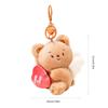 Cute Keychain with Expandable Heart Shaped Pendant Practical Bear Keyring Mobile Phone Accessory Pendant for Backpack