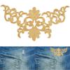 4PCS 8.86×4.16inch Applique Patch Gold Embroidery Iron On Patch  Clothing Decoration