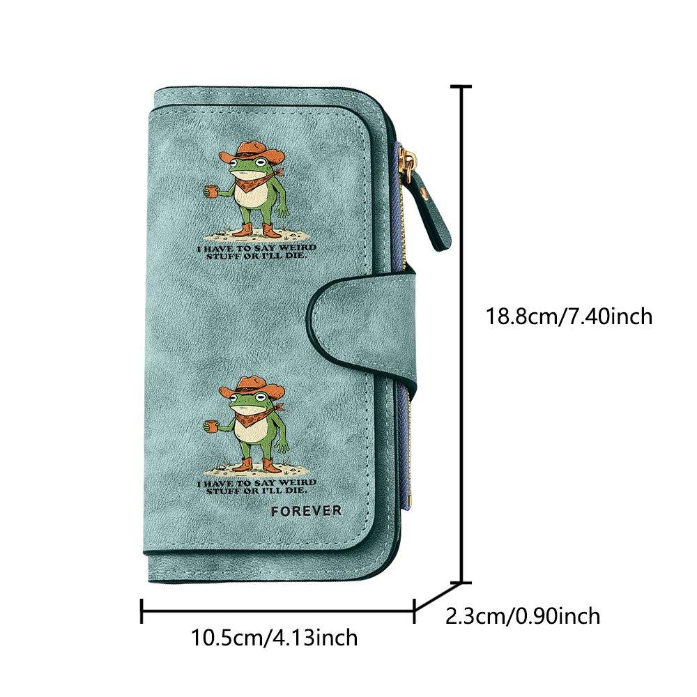 Western Cowboy Frog Long Zipper Wallet, Large Capacity Card Holder, Unisex Clutch Bag, Fashionable Zipper Coin Purse, Suitable for Daily Use, A Great