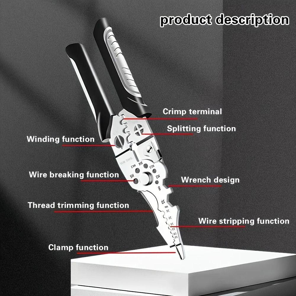 1Pcs Flat Wire Wire Stripper Foldable Cable Cutting Nippers Stripping Tool Electrician Pliers