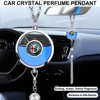 Pendentif Parfum de Logo de Voiture Désodorisant Suspendu Parfum Intérieur Pour 4C 159 166 Spider Giulia Giulietta 156 Mito 8C GT