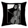 Black Party Halloween Ghost Skull Pumpkin Decorative Cushion Cover Polyester Throw Pillow Cover Pillow Case 45X45Cm