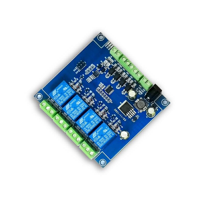 

Modbus RTU Four-Channel Relay Module RS485/TTL UART 4 Inputs 4 Outputs 10*10*2 білий