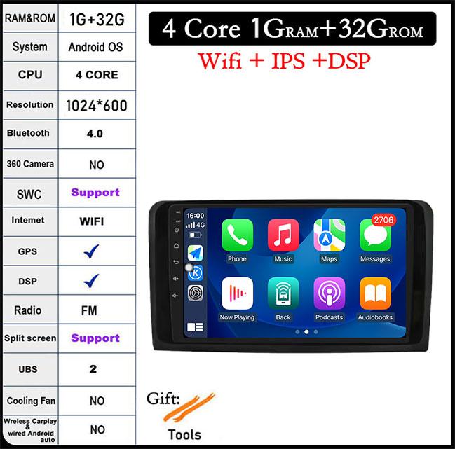 

DSP Android 14 для Mercedes Benz ML GL W164 ML350ML500 GL320 X164 ML280 GL350 GL450 2005-2012 мультимедийный GPS автомобильный навигационный радиоприемник