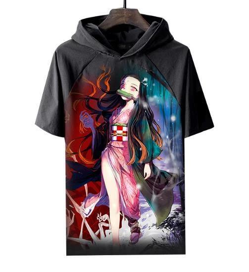 Demon Slayer: Kimetsu no Yaiba anime hooded t-shirt shirt pullover muscle shirt M