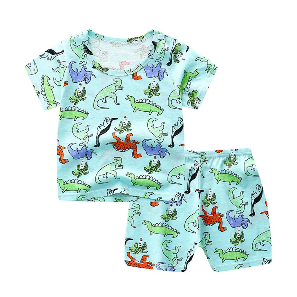 Kleinkind Baby Jungen Mädchen Kurzarm Cartoon T-Shirt + Shorts Outfits Set 0-5Y