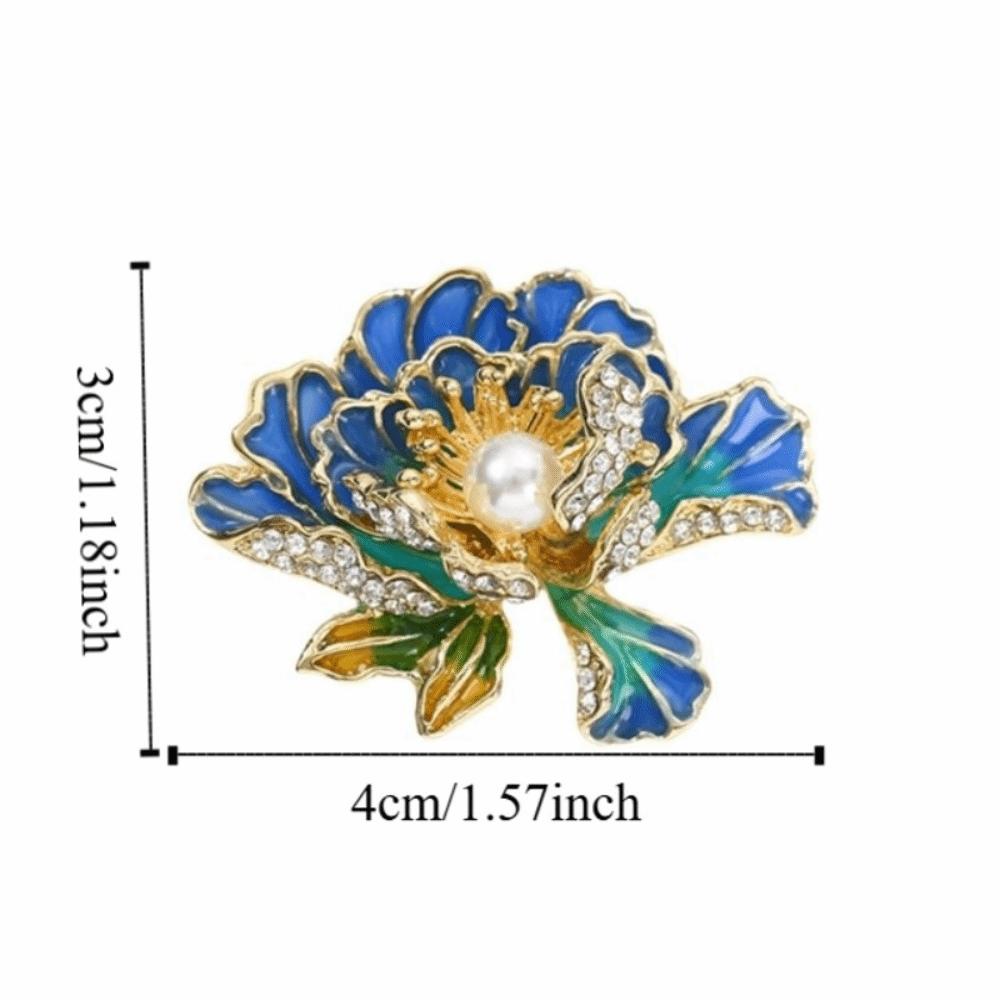 Handmade Peony Flower Brooches Colorful Chinese Style Corsage Fashion Lapel Pin for Women